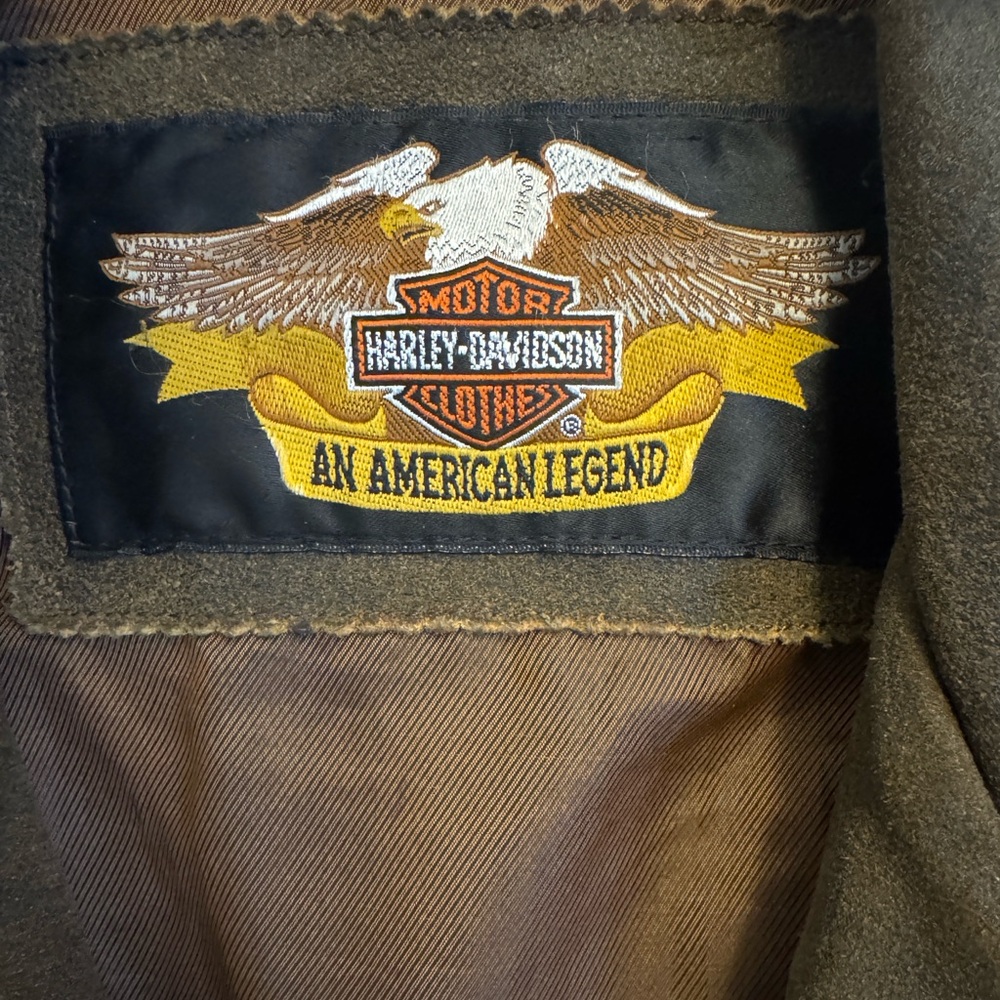 Vintage 90’s Y2K Harley Davidson Billings Distressed Mens  LARGE  Leather Jacket - Picture 3 of 12